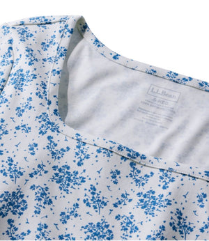 Women's Pima Cotton Tee, Soft Squareneck Elbow-Sleeve