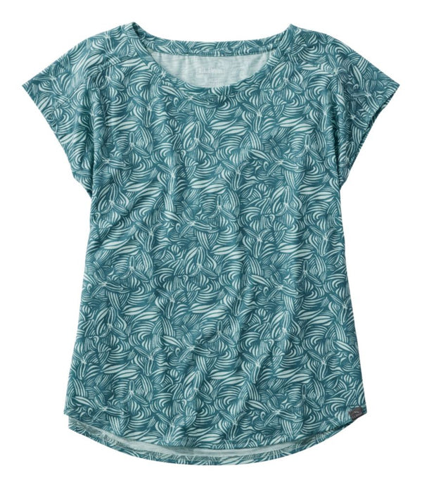 Women's Streamside Tee, Short-Sleeve Ruched Crew Print