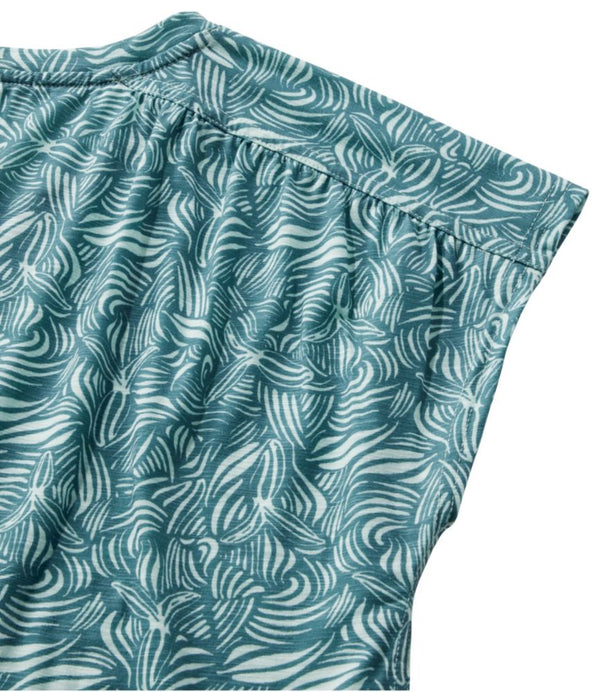 Women's Streamside Tee, Short-Sleeve Ruched Crew Print