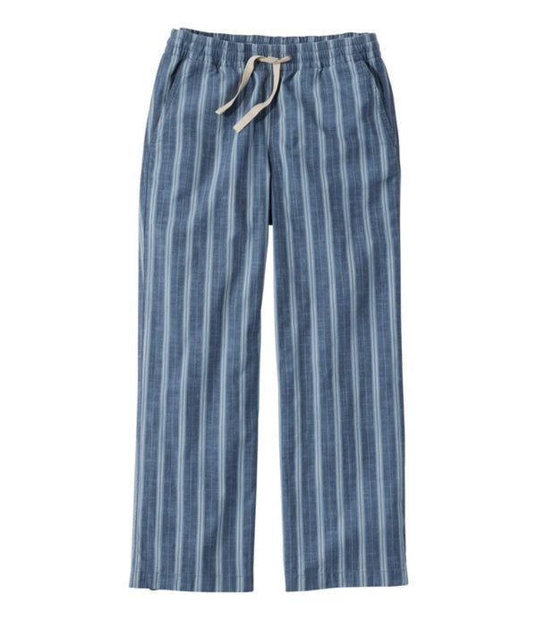Women's Lakewashed Pull-On Chinos, Mid-Rise Wide-Leg Crop Stripe