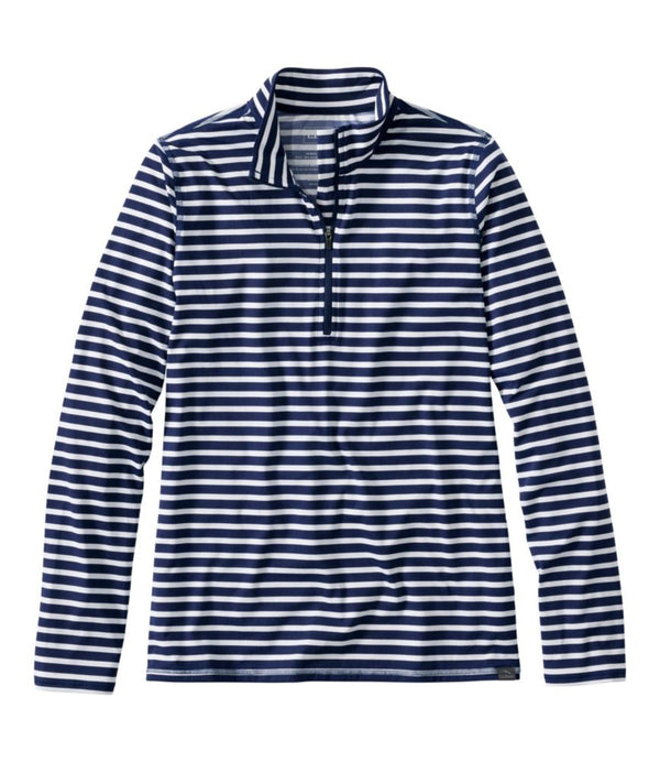 Women's SunSmart® UPF 50+ Sun Shirt, Quarter-Zip Stripe